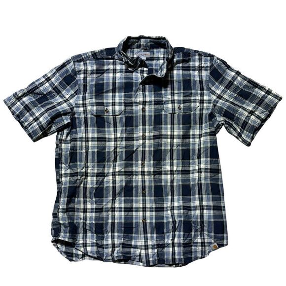 Carhartt Men's XL Plaid Button-Up Shirt Multicolor Short Sleeve Casual - Picture 1 of 5